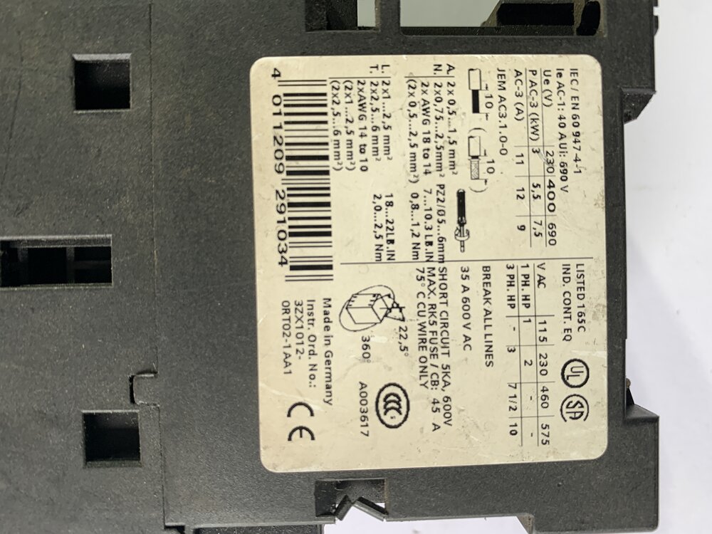 Siemens 3ZX1012-ORT02-1AA1