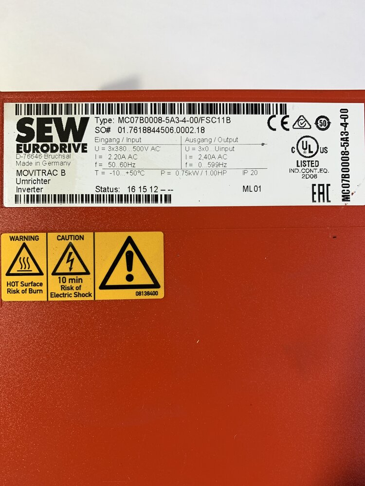 SEW MC07B0008-5A3-4-00/FSC11B