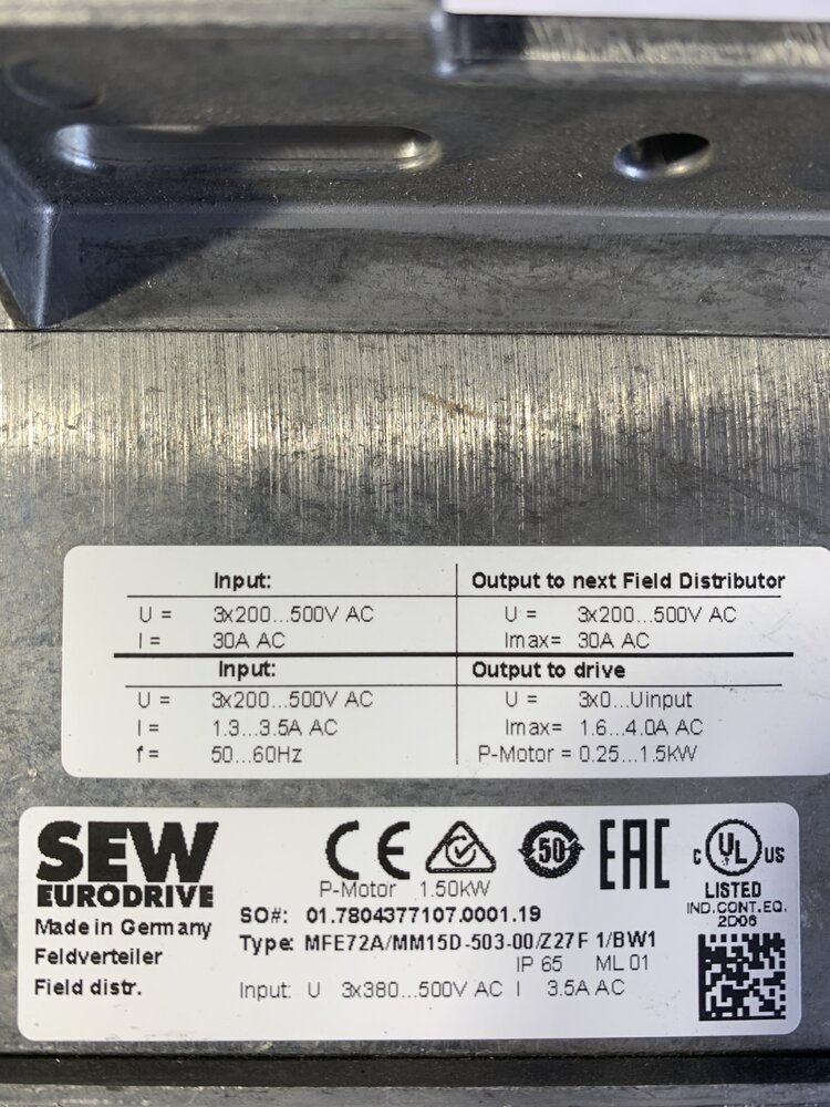 SEW MFE72A/MM15D-503-00/Z27F 1/BW1