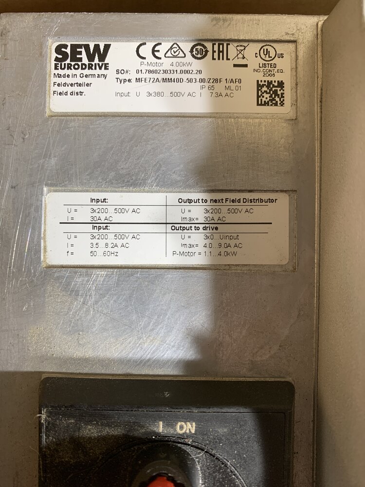 SEW MFE72A/MM40D-503-00/Z28F 1/AF0