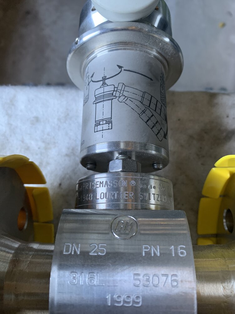 LOURTIER SWITZERLAND  53076. DN25PN16. 316L. 