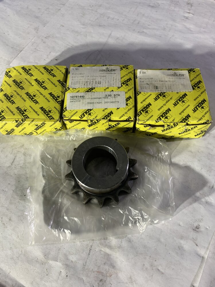 MADLER Kettenrad KRF 3/4x7/16. 14 Zähne Stahl