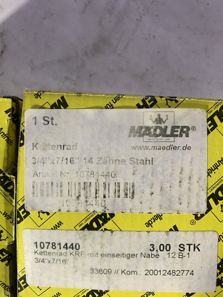 MADLER Kettenrad KRF 3/4x7/16. 14 Zähne Stahl - Bild 2