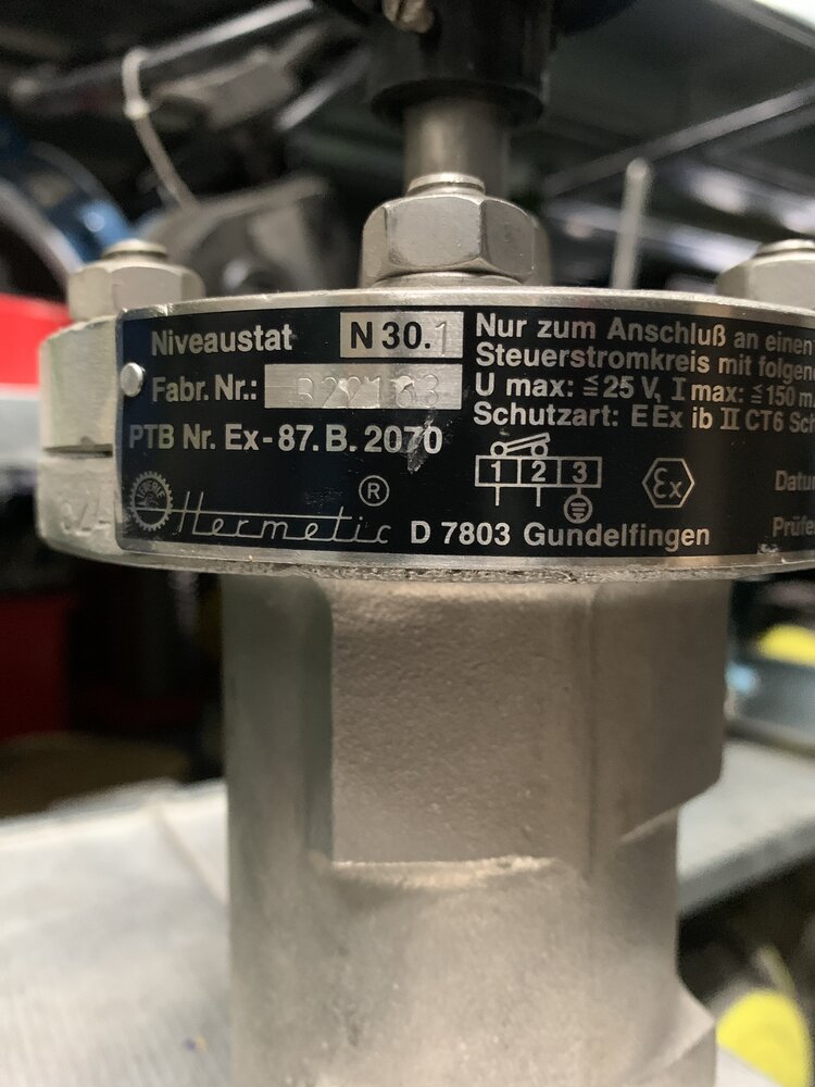 HERMETIC  B22163. PTB Nr. Ex-87 B 2070