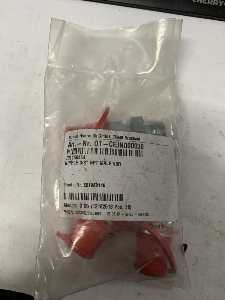 Bühler Hydraulik  OT-CEJN000030. NIPPLE 3/8 NPT MALE NBR - Bild 3