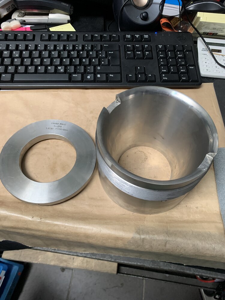 PTFE-Glas DN50 PN40 kv270. 1.4581