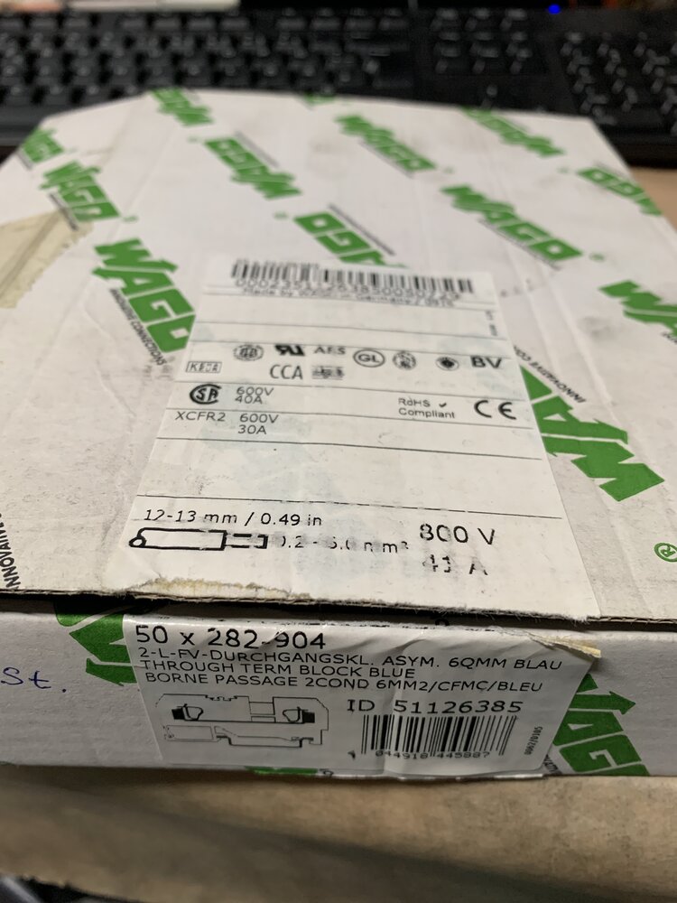 WAGO  50x282-904 2-L-FV-Durchgangskl.Asym.60mm 