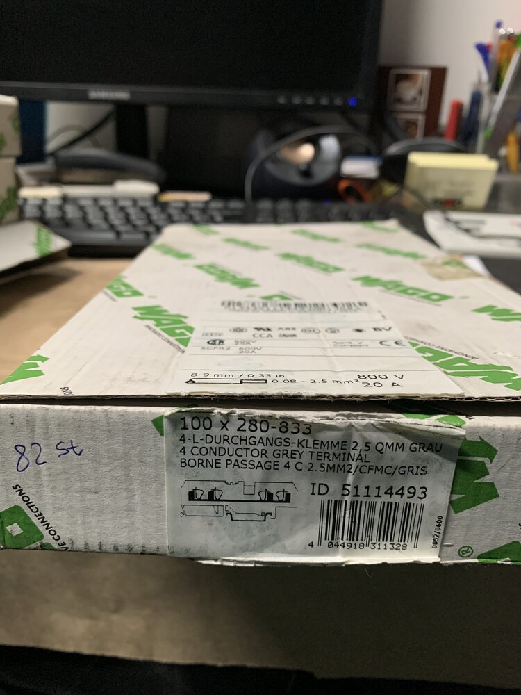 WAGO  100x280-833 4-L-Durchgangs-Klemme 2,5 Qmm