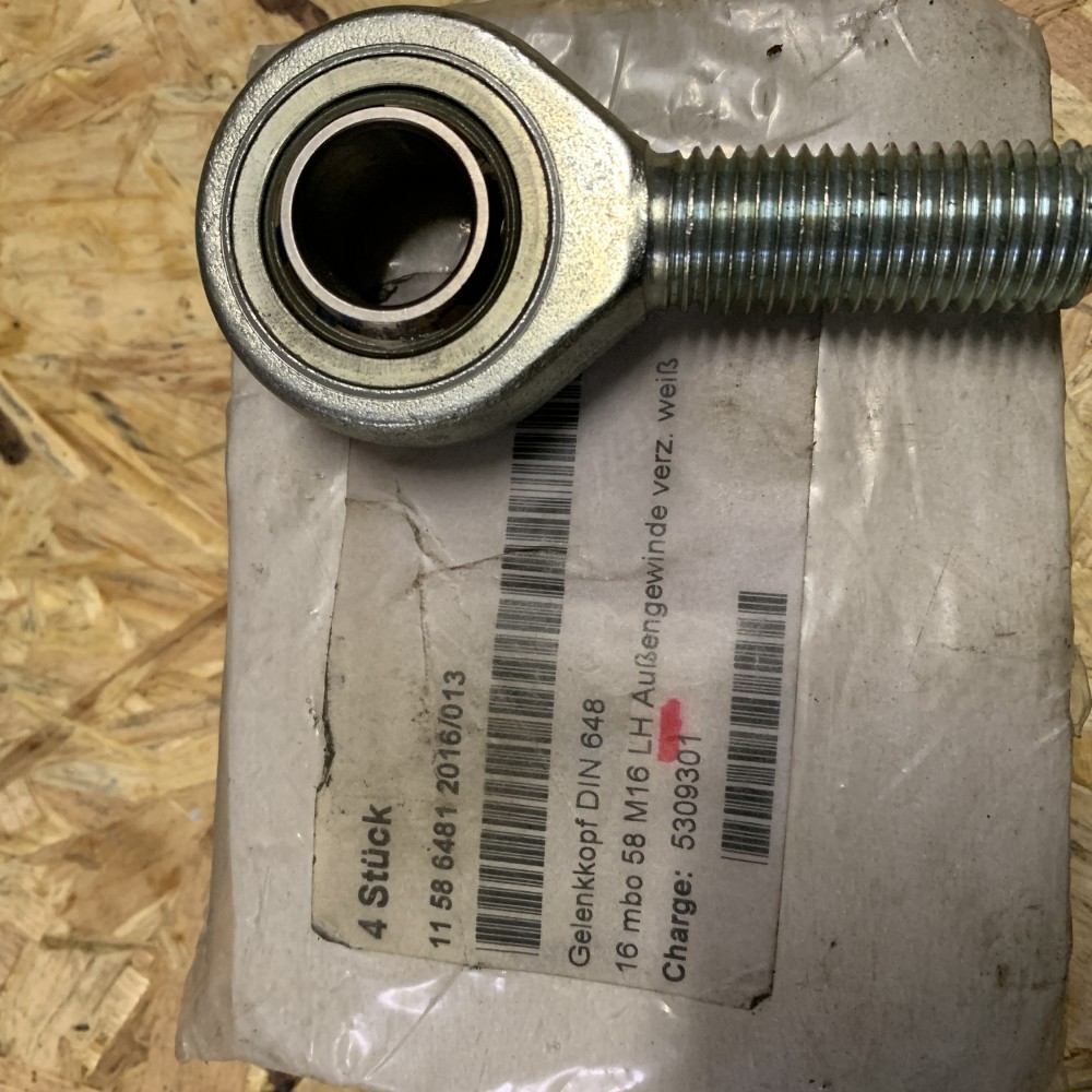 Gelenkkopf din 648 16 Mbit 58 M16 LH Außengewinde verz.