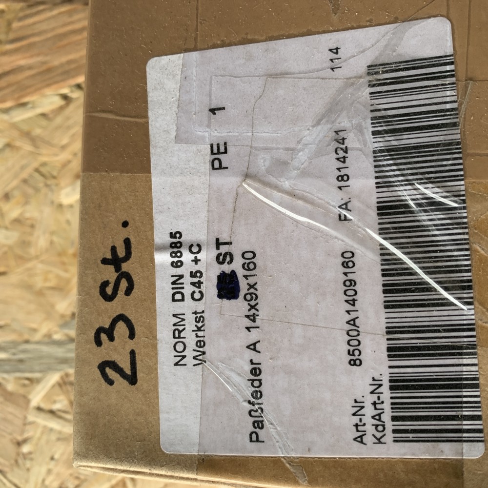 Paßfedern A 14x9x160