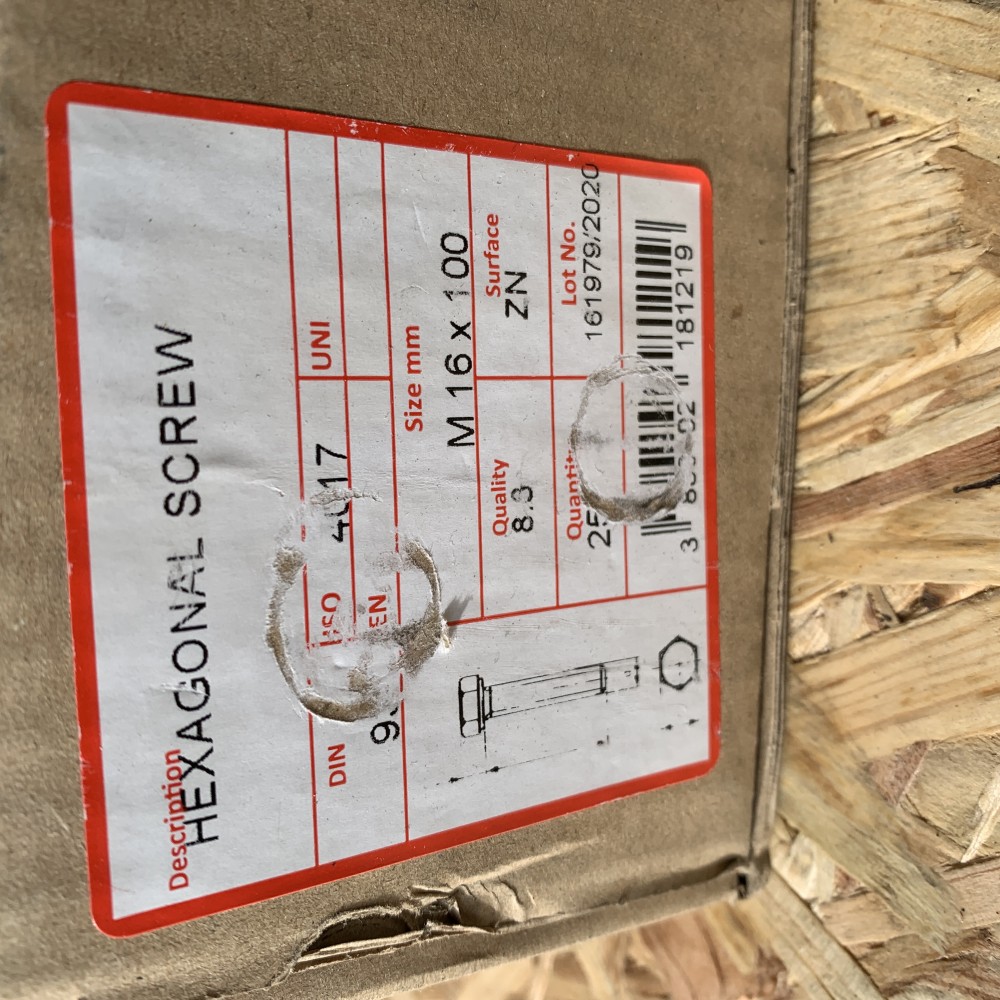 Hexagonal screw M16x100