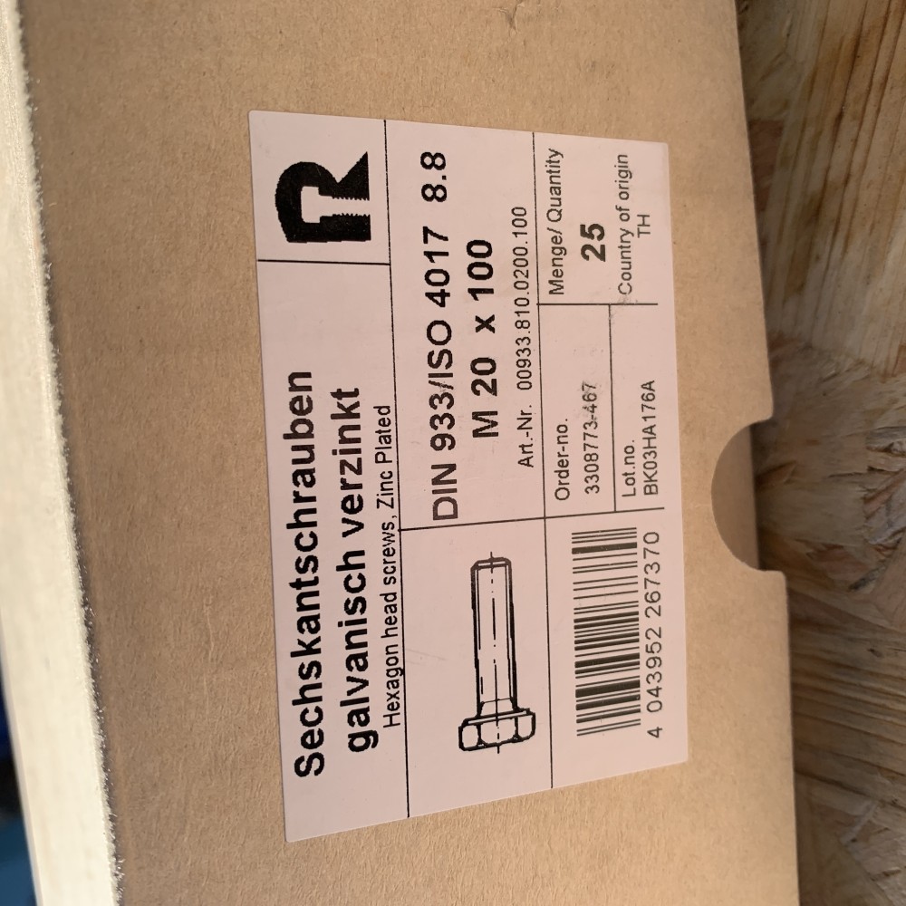 R Sechskantschrauben M20x100