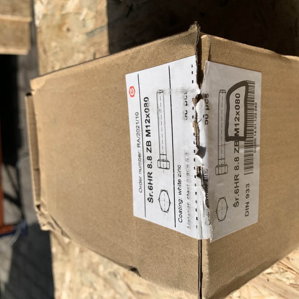 1)Sechskantschrauben M12x80