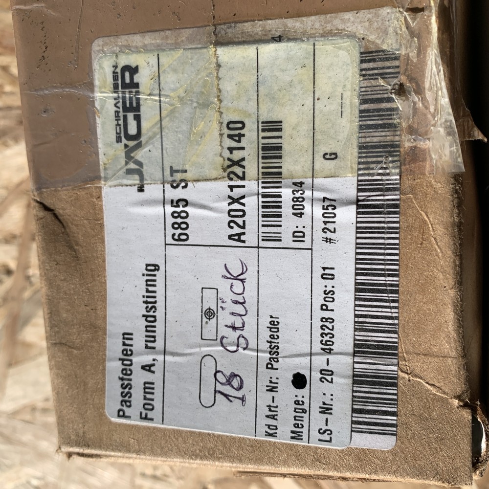 Passfedern A20x12x140