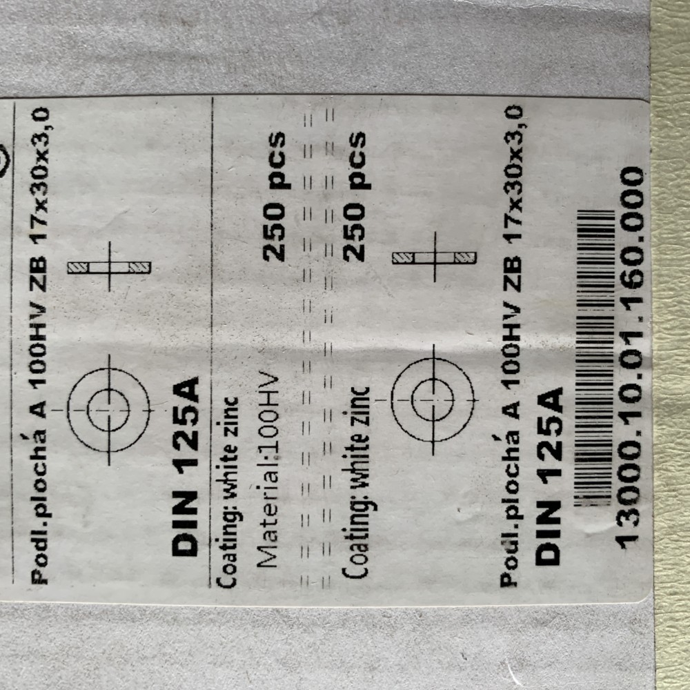 Kotflügelscheiben ZB 17x30x3,0