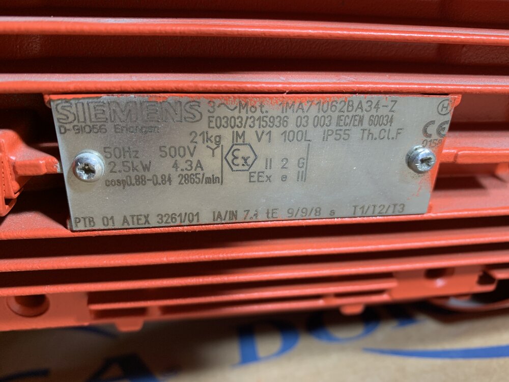 Siemens Motor: 1MA71062BA34-Z.    Pumpe: Etaline  GN 050-160/252 EX