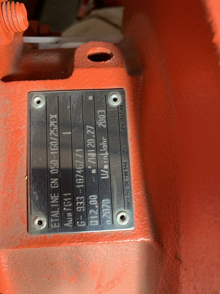 Siemens Motor: 1MA71062BA34-Z.    Pumpe: Etaline  GN 050-160/252 EX - Bild 2