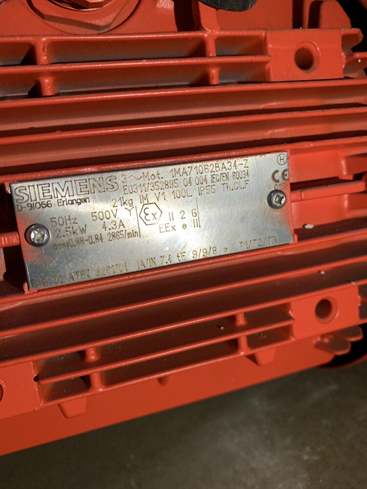 Siemens Motor: 1MA71062BA34-Z.  Pumpe: Etaline GN050-160/302 SP