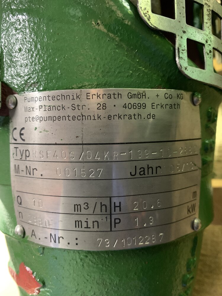 Pumpentechnik Erkrath RSF40S/04KR-139-10-2880