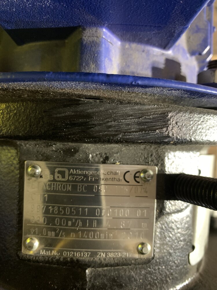 KSB Motor: KSB : 1LA7083-4AA11-ZX77A; Pumpe: KSB: ETACHROM  BC 050-125/074 - Bild 2