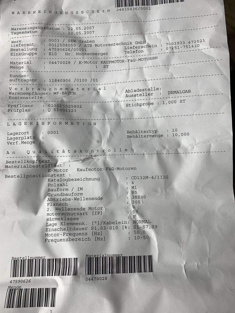 Felten und Guilleaume Motor:CD132M-4/112G