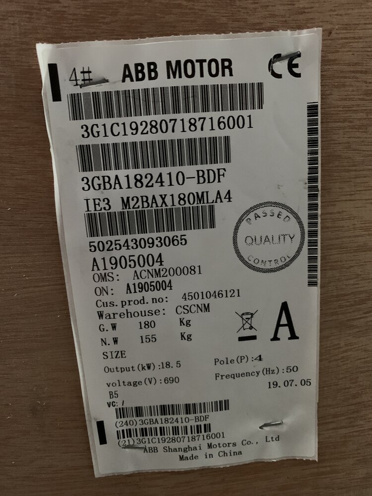 ABB IE3 M2BAX180MLA4